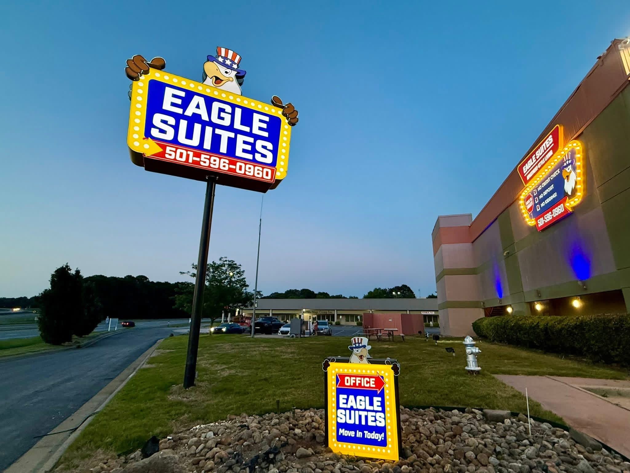 Eagle Suites Pylon — Dusk